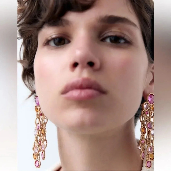 ZARA MULTI-COLOR WATERFALL EARRINGS - Picture 4 of 15